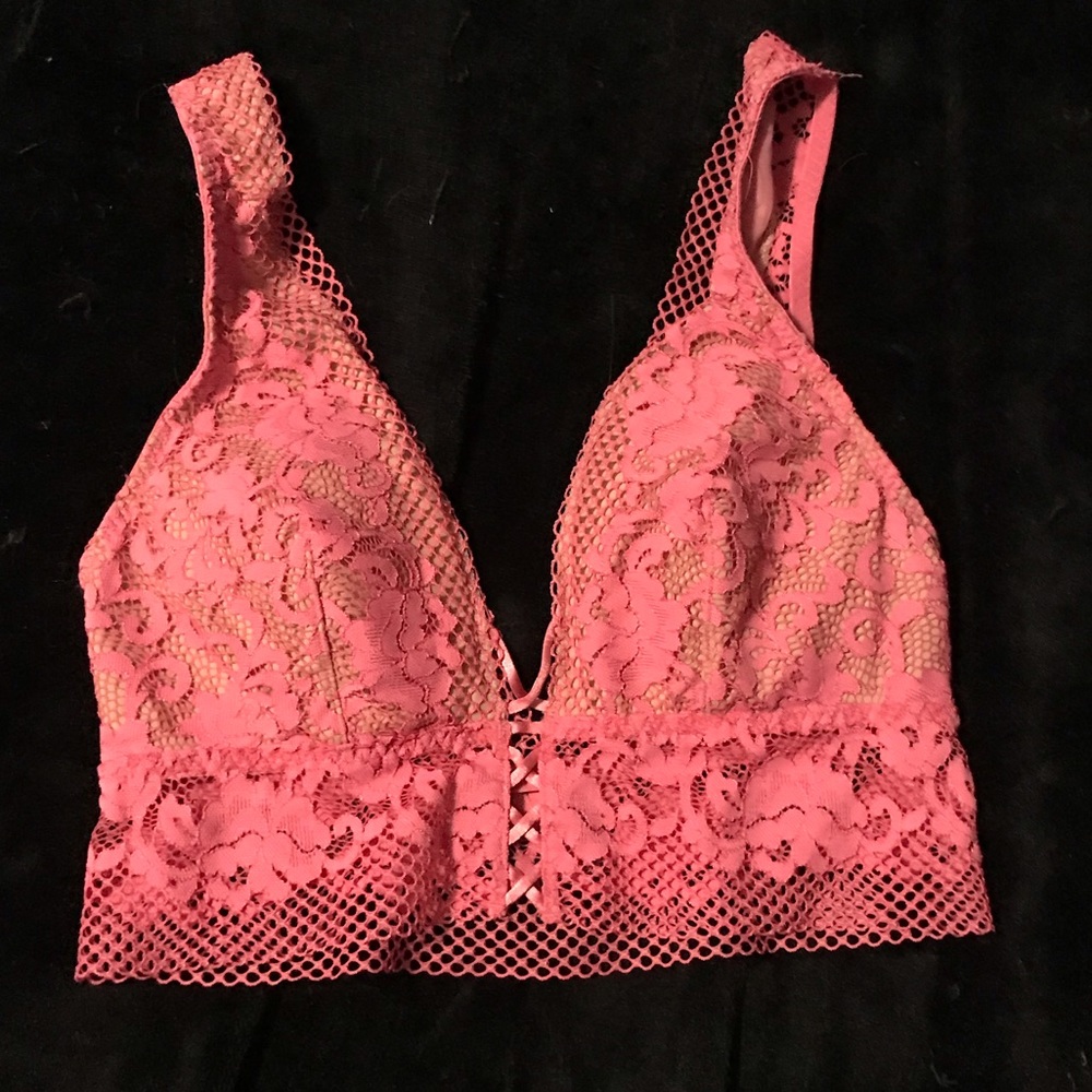 Pink lace bralette